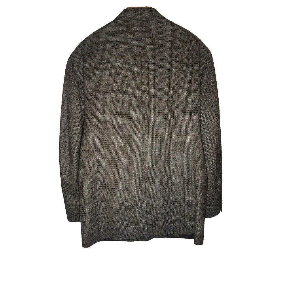Club Room Men's Blazer Sports Coat Jacket Brown Plaid 44R Three Button Vintage - Picture 3 of 7